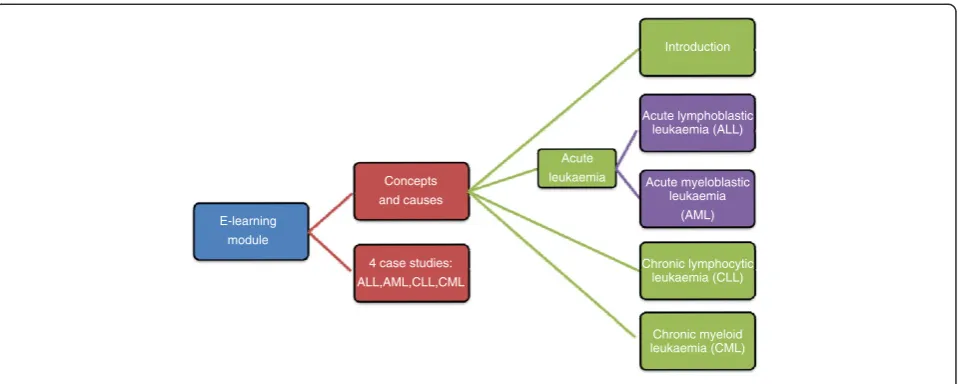 Figure 1 Schematic of the framework of the e-learning module on leukaemia.