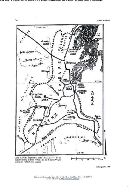 Figure 5 Historical map of Bushi kingdoms in Bukavu and surroundings 