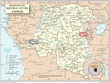 Figure 1 Contemporary, political map of the Democratic Republic of Congo 