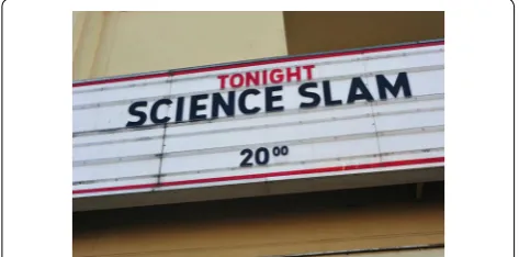 Fig. 2 Science slams represent an effective way to close the gap between the scientists and the general audience