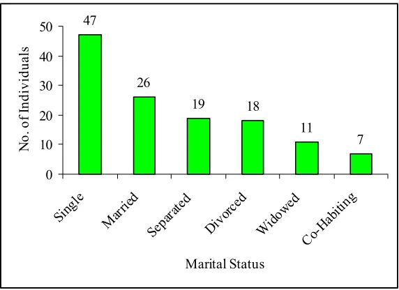 Figure 2.  Marital status of the sample. 