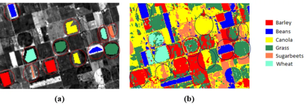 Figure 4.8: Visual comparison of SVM classification result against ground-reference ROI.