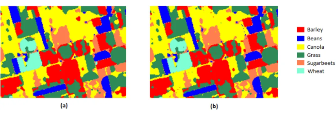 Figure 4.17: MRF (applied to boundaries) classified image showing the boundary pixels without the interior parts.