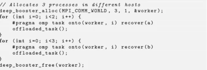 Figure 5: Code defining two recover domains.