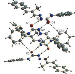 Figure 1N—H� � �O hydrogen bonds and weak C—H� � �O intermolecular inter-ORTEP diagram showing the two molecules in the asymmetric unit, withactions (dashed lines) generating centrosymmetric dimers and a cage-like