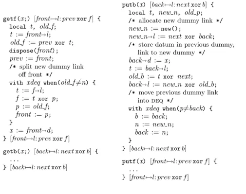 Table 1 xor -linked deq accessors