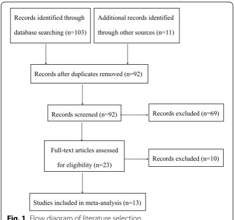 Fig. 1 Flow diagram of literature selection