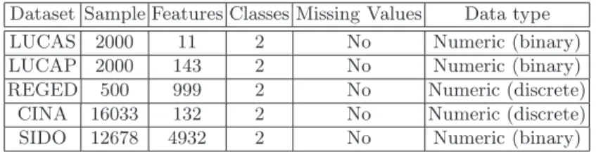 Table 2. Datasets.