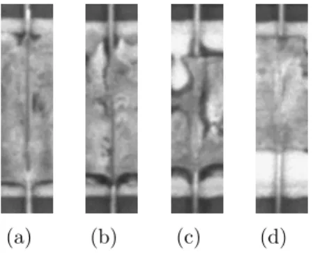 Figure 3.1: Example images of good ((a), (b)) and bad ((c), (d)) joints.