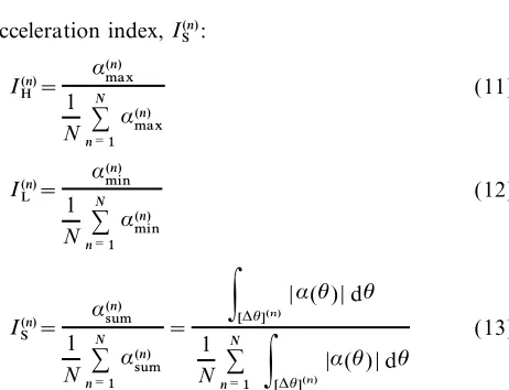 Fig. 1Waveforms of (a) instantaneous angular accelerationand (b) instantaneous angular velocity during a cyclein a four-cylinder four-stroke engine