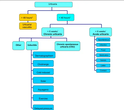 Fig. 2 Classification of urticaria: overview. *The 48-h cut-off refers to individual lesions, while the 6-week cut-off refers to the condition as a whole