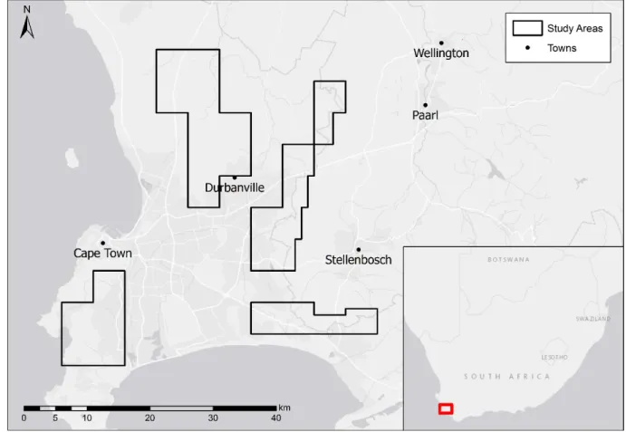 Figure 3.1: Study area in Cape Town, South Africa 