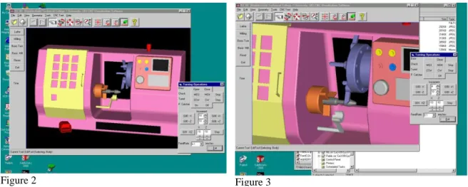 Figure 1 shows a screen layout from a commercially available package of Virtual Reality  (VR)  and  CNC  software