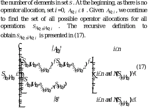 Table 1: Condition adjustment for operator allocation in case 1 Before adjustment 