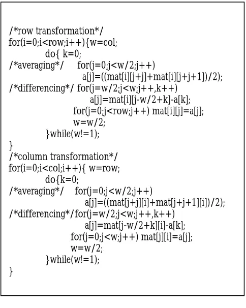 Fig. 10.: Code for the transformation 
