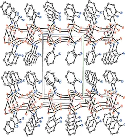 Figure 8The unit-cell packing for (II) viewed down [100] with H atoms omitted for