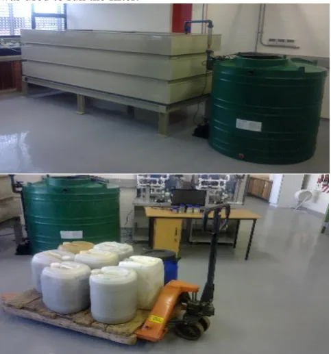 Figure 3: HRF and collected greywater samples for treatment   