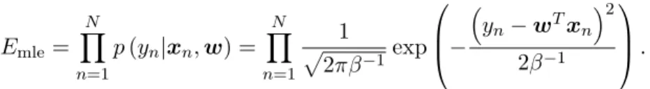 Figure 2.3: Graphical model for the probabilistic interpretation of linear regression