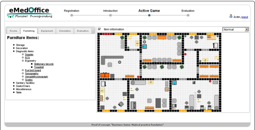 Figure 4 Screenshot: Common game play in an advanced stage of a running game.