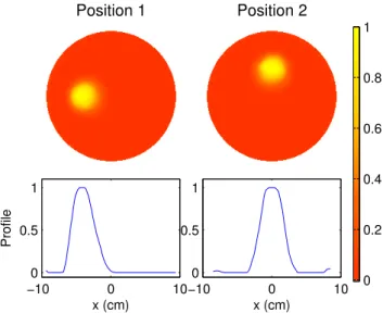 Figure 3.4: Numerical validation results: perturbation fraction images of positions 1 and 2
