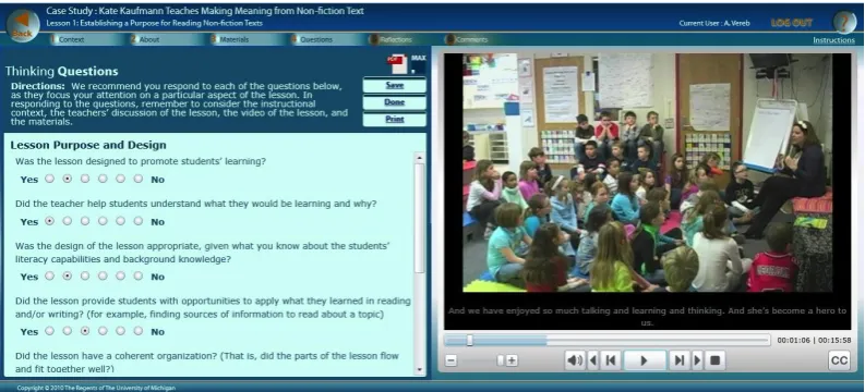 Figure 2. Responding to Thinking Questions while watching the lesson 