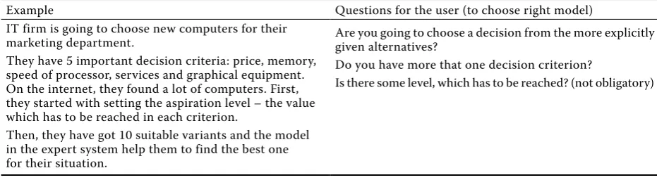 Table 3. illustrative example ii. – computer selection problem