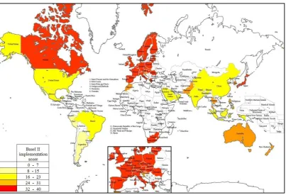 Figure 3: World map of Basel II implementation 
