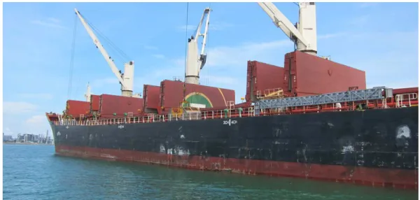 Figure 1 – Bulk carrier being used for long-distance sand transportation  CREATION OF THE SIMULATION MODEL 