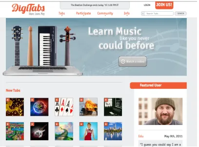 Figure 7: Digitabs homepage 