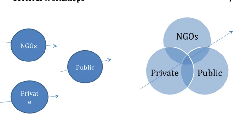 Figure 2- Structure for data collection and data analysis based on a sector and inter-sector approach