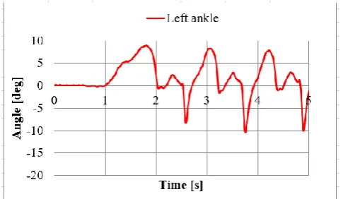 Fig. 1. Right ankle joint angle variation in time.  