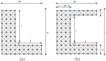Fig. 3.A rectangular supergrid graph R(m, n), where m = 10, n = 8,and the bold dashed lines indicate vertical and horizontal separations.