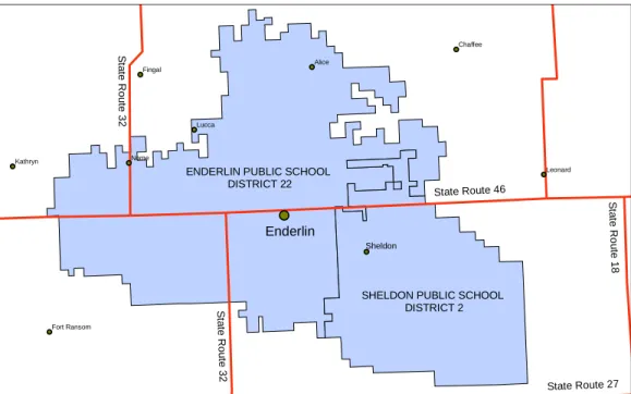 Figure 2  Enderlin and Sheldon Public School Districts  