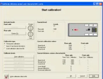 fig. 3-2:  Calibration menu of the Diagnostic Software Trailer  EBS E 