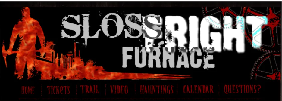Figure 3. Image of the Sloss Fright Furnace website header and tabs.  