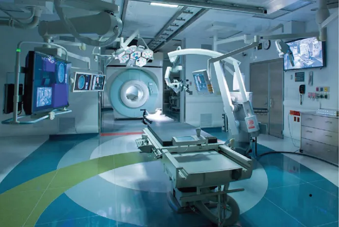 Figure 1. AMIGO Surgical suite (Advanced Modality Image Guided Operating suite). (Courtesy of: http://www.ncigt.org/pages/AMIGO)  