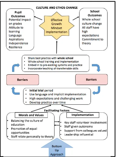 Figure 4. 3. A visual representation of a highly contextualised theory of whole school growth mindset application