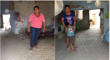 Fig. 3.  Differences between dirt floor and cement floor following the Firm Ground project
