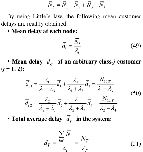 Figure 4 shows the mean delay of an arbitrary class-j  