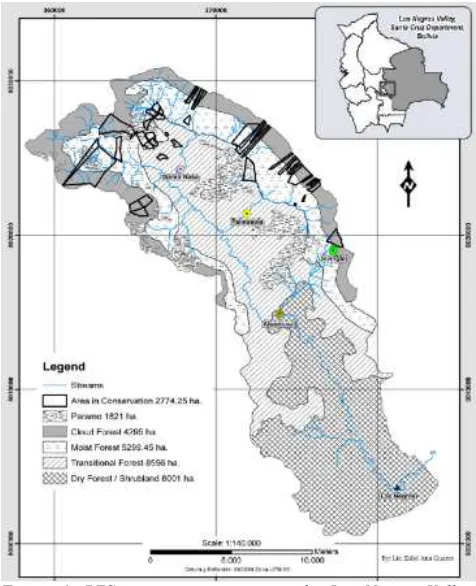 Figure 6: PES conservation areas in the Los Negros Valley.   