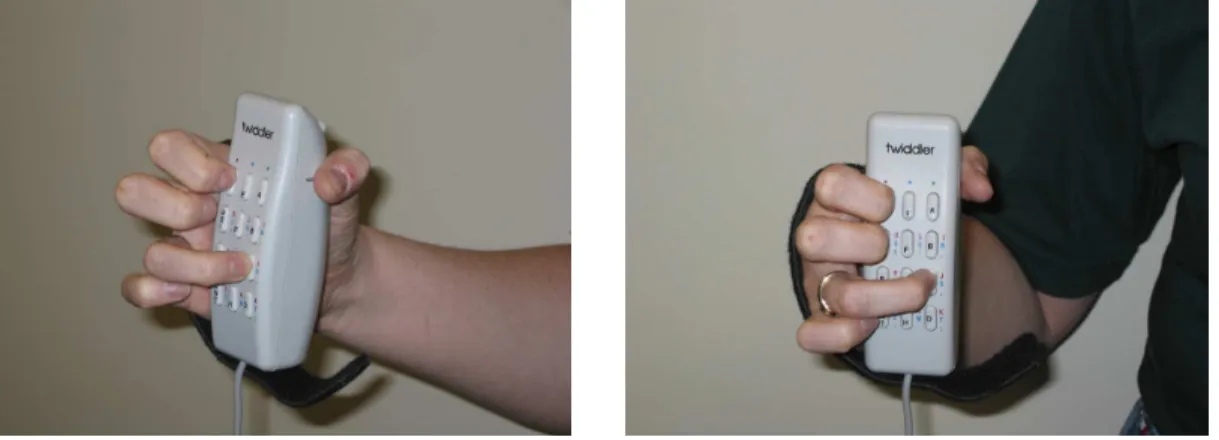 Figure 11: The Twiddler being held in typing position.
