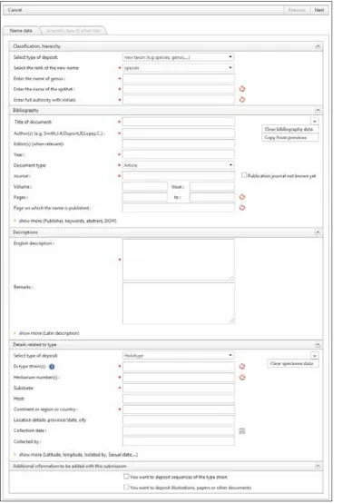 Fig. 1. Main form for the deposit 