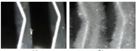 Fig. 1 Visualization of the fins surface before (a) and after (b) the frost formation process (adapted from [3])