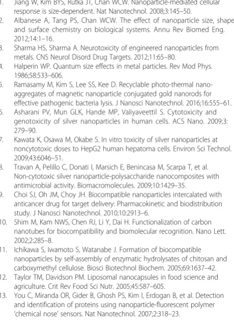 Table 3 outlines nanoparticle experiments relevant to