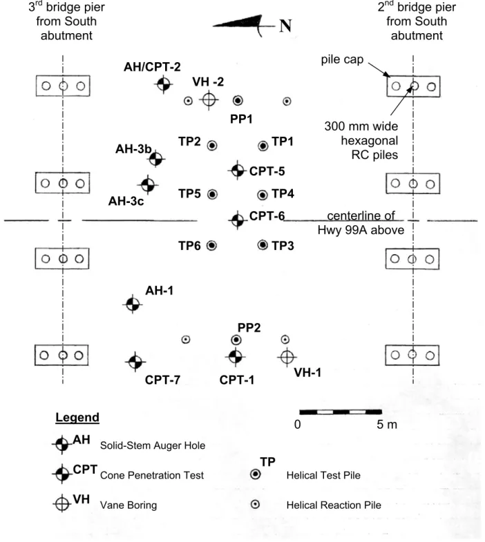 Figure 3.2:  Test Hole and Test Pile Location Plan 