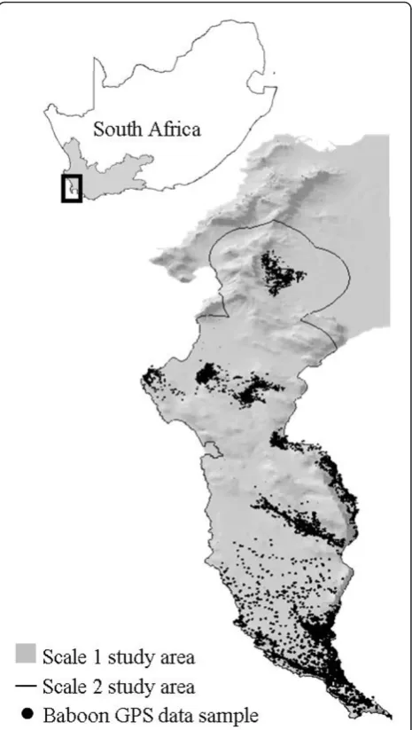 Figure 1 Geographical location of the model study areas. Amap of South Africa (inset) with the black block indicating the CapePeninsula in the Western Cape Province (shaded grey)