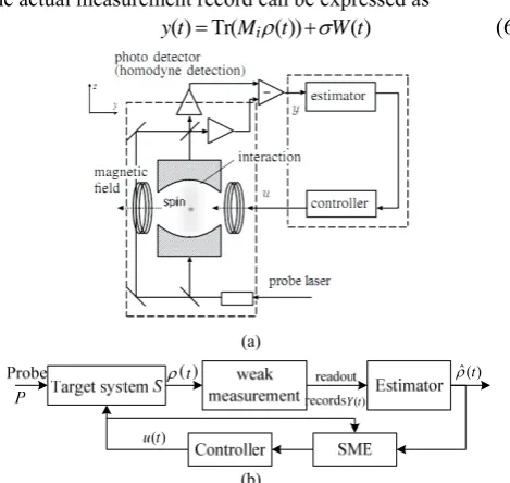 Fig. 2. (a) Schematic of the experiment under continuous weak measurement  and (b) the process structure diagram of the schematic in (a)  