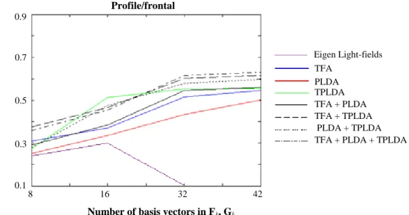 Figure 6. Results of Recognition of Profile Faces from the FERET Dataset 