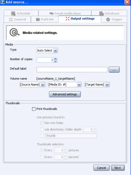 Fig. 22  – Enter Rimage settings 