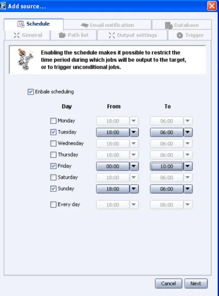 Fig. 27  – Activating the schedule 